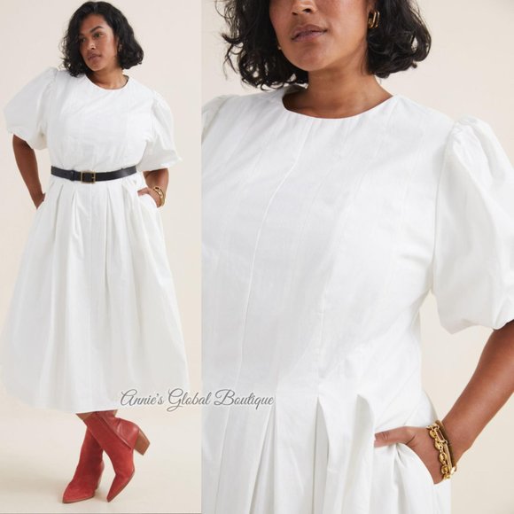 RARE NWT ANTHROPOLOGIE Eri + Ali Corset-Seamed Midi Dress - Picture 14 of 16